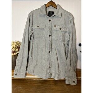 Buffalo David Bitton Jeremias Mens L Grey Corduroy Shacket Jacket